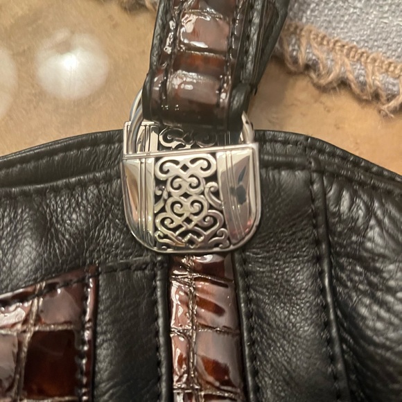 Brighton leather bag croc front black and brown - Picture 6 of 6